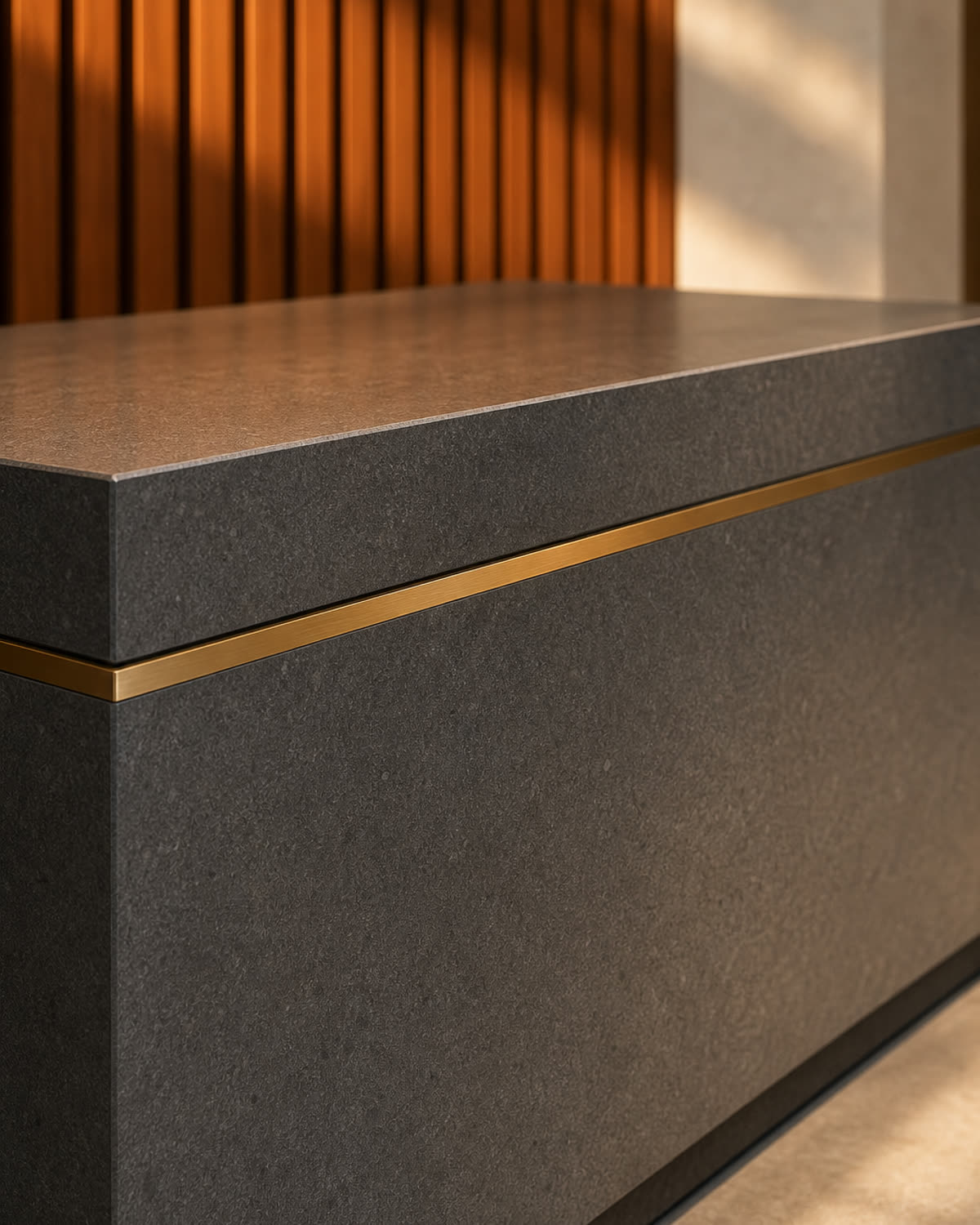 Concierge desk stone surface